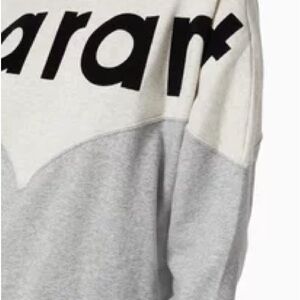 Isabel Marant Etoile two-tone cotton sweatshirt in grey with a black logo.